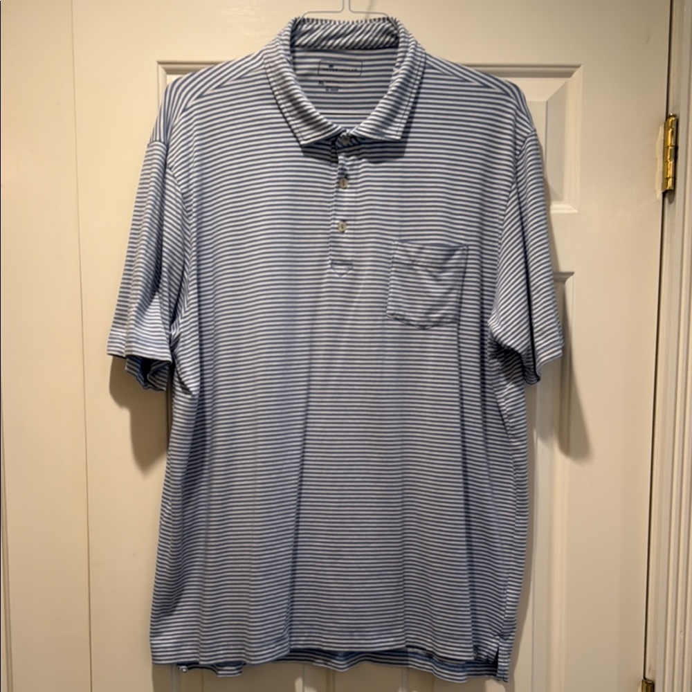 Peter Millar Blue and White Polo Shirt - Picture 2 of 3
